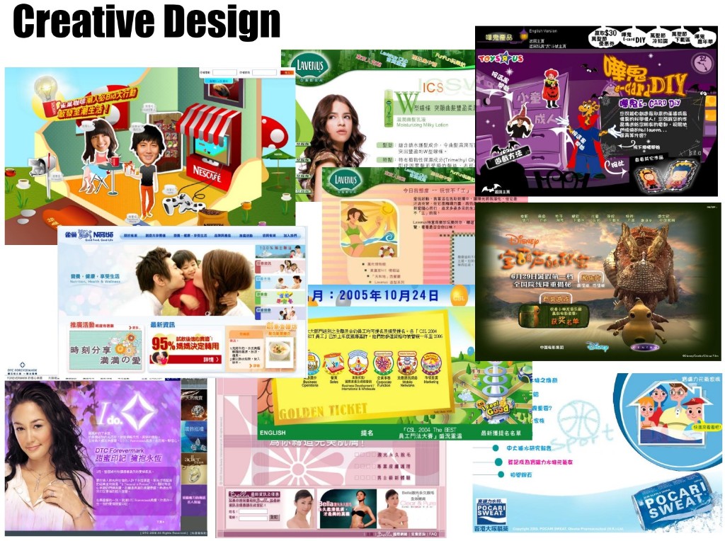 Creative design work with major brand campaigns