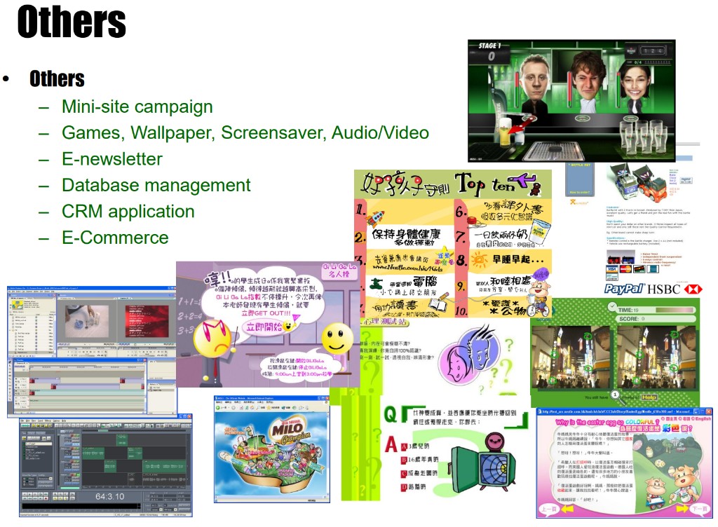 Brand mini-site campaign portfolio collage